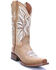 Image #1 - Circle G Women's Straw Laser & Embroidery Western Boots - Square Toe, Cream, hi-res