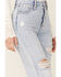Image #2 - Vigoss Women's Distressed Tapered-Ankle Baggy High Rise Jeans, Blue, hi-res