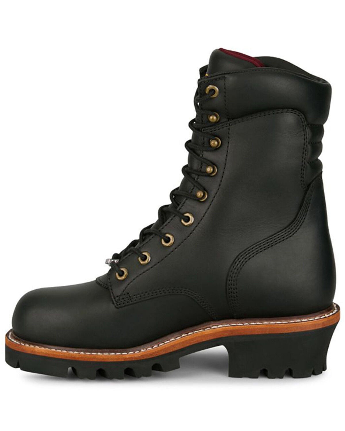 Image #3 - Chippewa Men's 9" Super Logger Waterproof Insulated Work Boots - Steel Toe, Black, hi-res