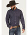 Image #1 - Wrangler X Cody Johnson Men's Paisley Print Long Sleeve Button-Down Western Shirt, Navy, hi-res