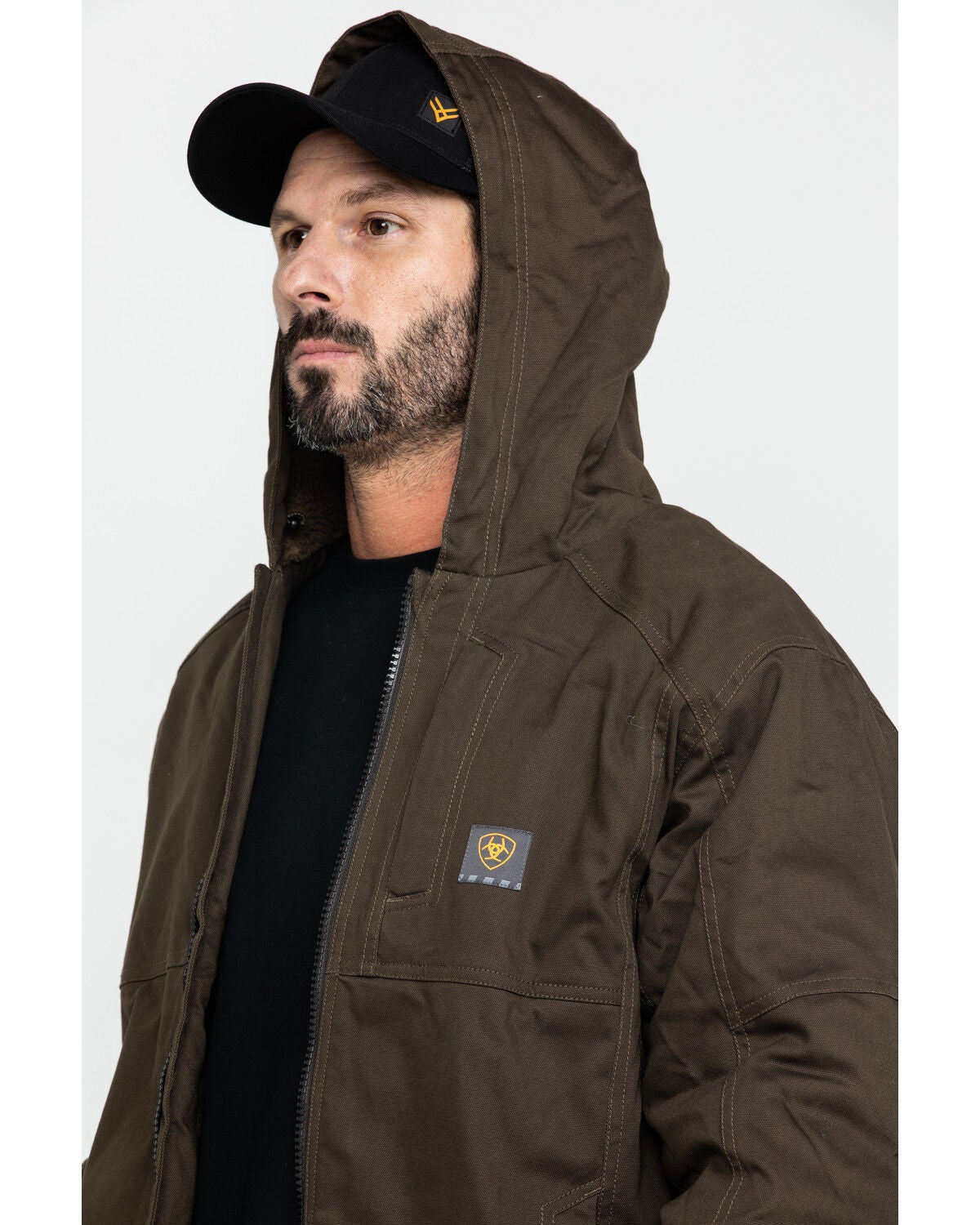 Image #5 - Ariat Men's Rebar Dura Canvas Zip-Front Work Jacket, Loden, hi-res