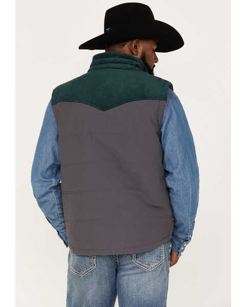 Image #4 - Rock & Roll Denim Men's Vintage 46 Color Block Vest, Charcoal, hi-res