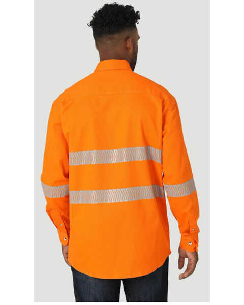 Image #2 - Wrangler Men's FR High Visibility Work Shirt, Orange, hi-res