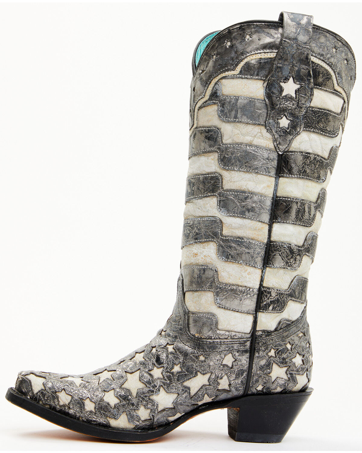 Image #4 - Corral Women's Stars and Stripes Blacklight Western Boots - Snip Toe, Black, hi-res