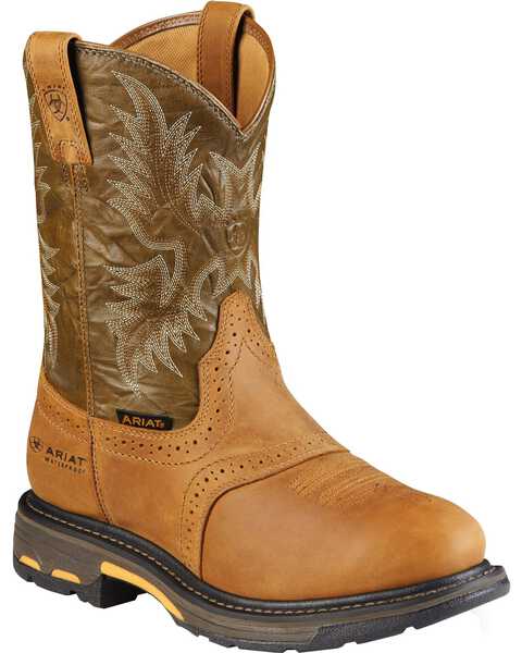 Image #1 - Ariat Men's H20 WorkHog® Work Boots - Composite Toe, Aged Bark, hi-res
