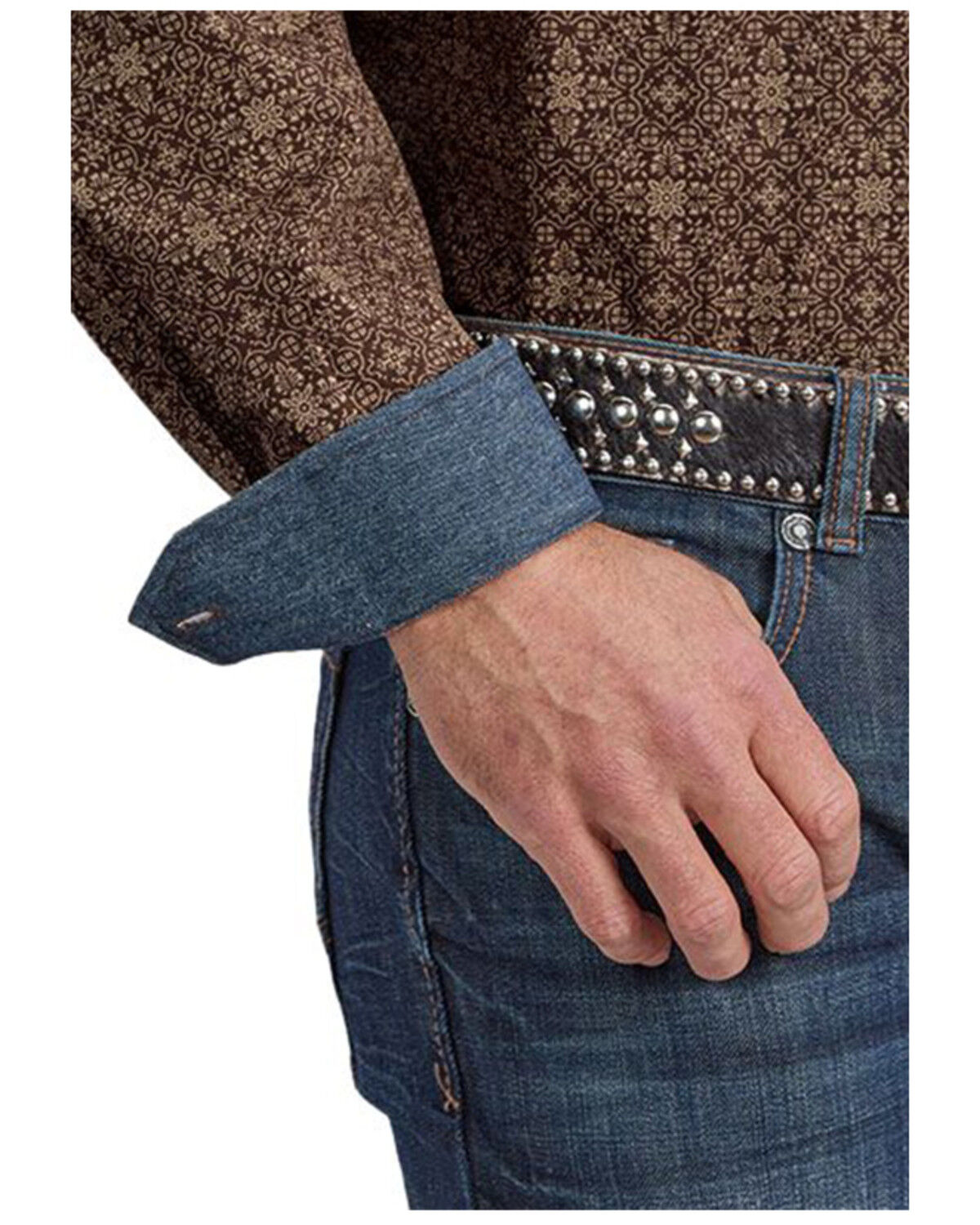 Image #3 - Stetson Men's Medallion Print Long Sleeve Button-Down Western Shirt, Brown, hi-res