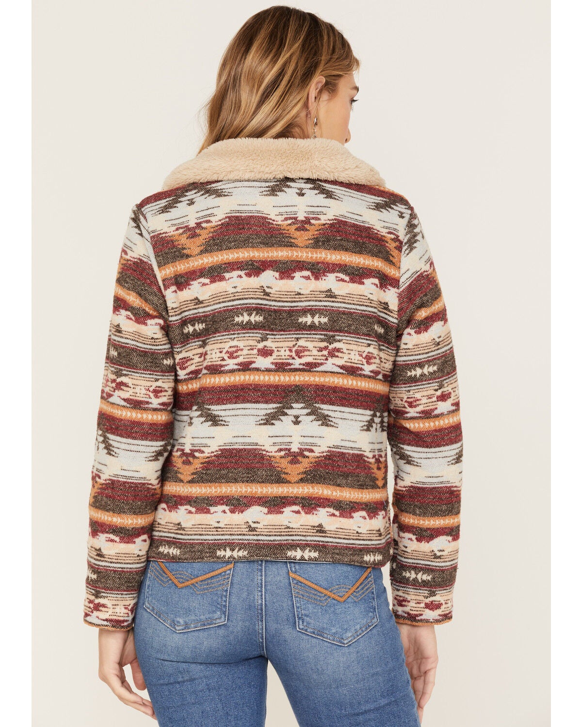 Image #4 - Idyllwind Women's Light Wash Reversible Sherpa Blanket Denim Jacket, , hi-res