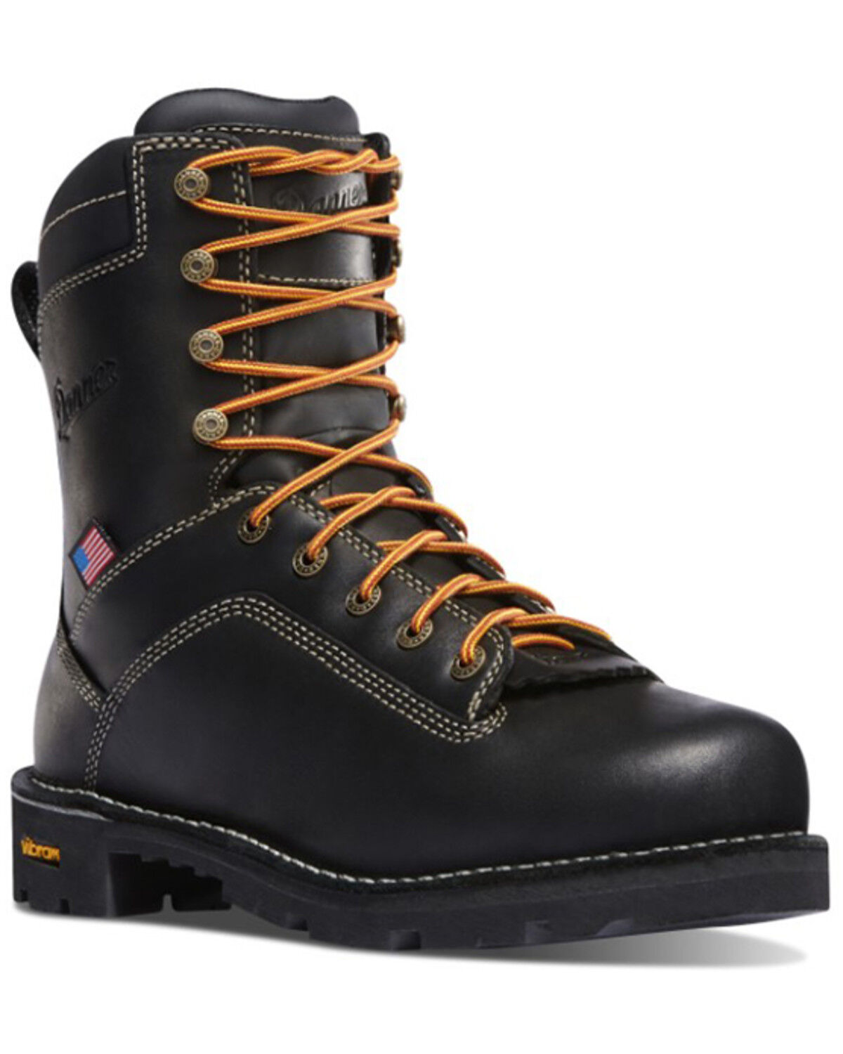 Image #1 - Danner Men's Quarry USA Work Boots - Soft Toe, Black, hi-res