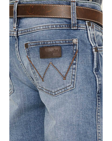 Image #4 - Wrangler Retro Boys' Light Wash Stretch Slim Straight Jeans, Light Blue, hi-res