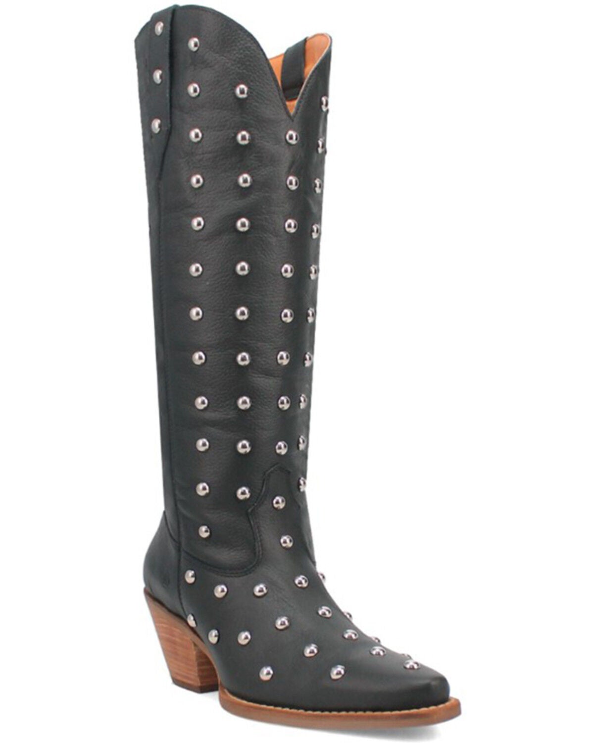 Dingo Women's Broadway Bunny Studded Tall Western Boots - Snip Toe, Black, hi-res