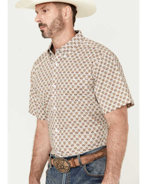 Image #2 - RANK 45® Men's Buckaloo Print Short Sleeve Button-Down Stretch Western Shirt , Multi, hi-res