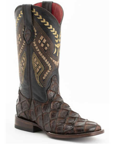 Ferrini Women's Bronco Western Boots - Square Toe, Chocolate, hi-res