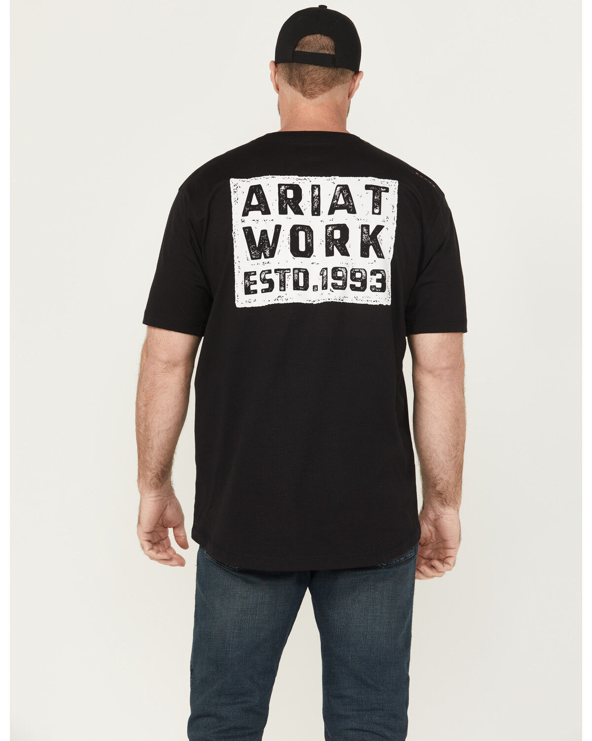Image #1 - Ariat Men's Rebar Workman Brickyard Short Sleeve Pocket Work T-Shirt, Black, hi-res