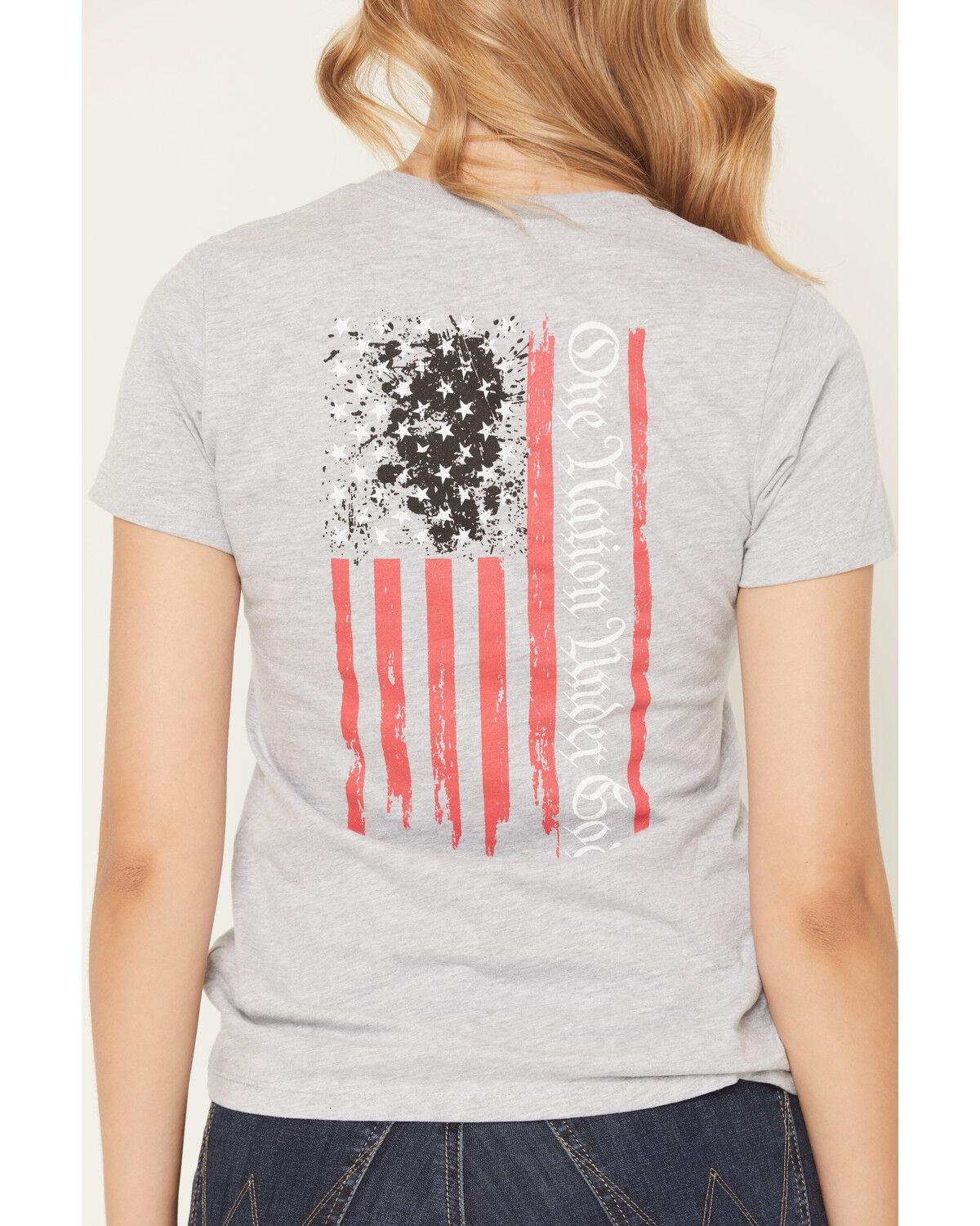 Image #4 - Howitzer Women's One Nation Short Sleeve Graphic Tee, Charcoal, hi-res