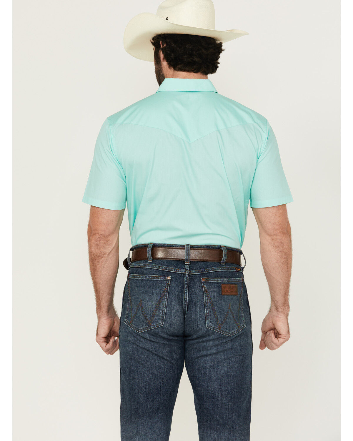 Image #4 - Gibson Trading Co Men's White Water Solid Short Sleeve Snap Stretch Western Shirt - Tall, Mint, hi-res