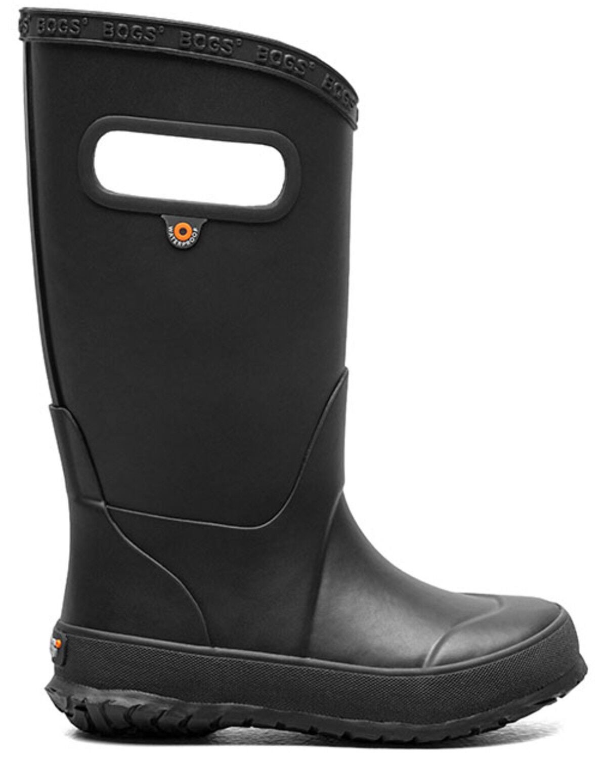 Image #2 - Bogs Boys' Plush Rain Boots - Round Toe, Black, hi-res