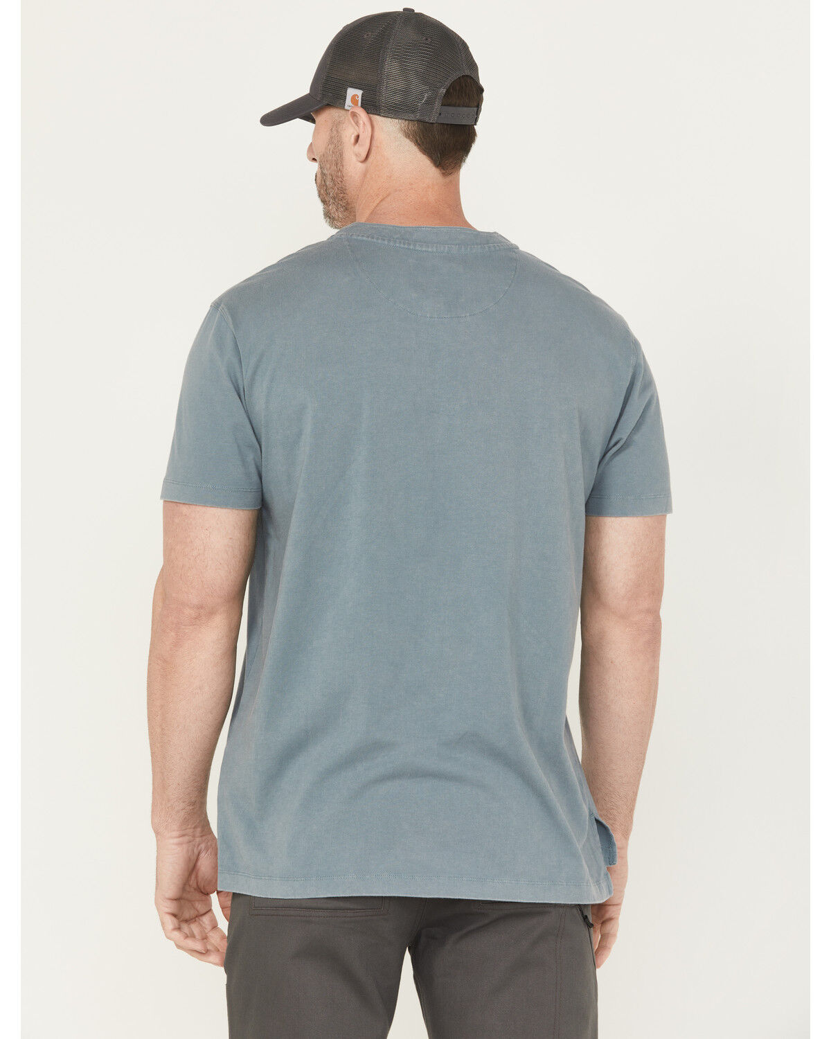 Image #4 - Thorogood Men's Vintage Wash Short Sleeve Pocket Work T-Shirt, Light Blue, hi-res