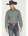Image #1 - Stetson Men's Geo Print Long Sleeve Snap Western Shirt, Green, hi-res