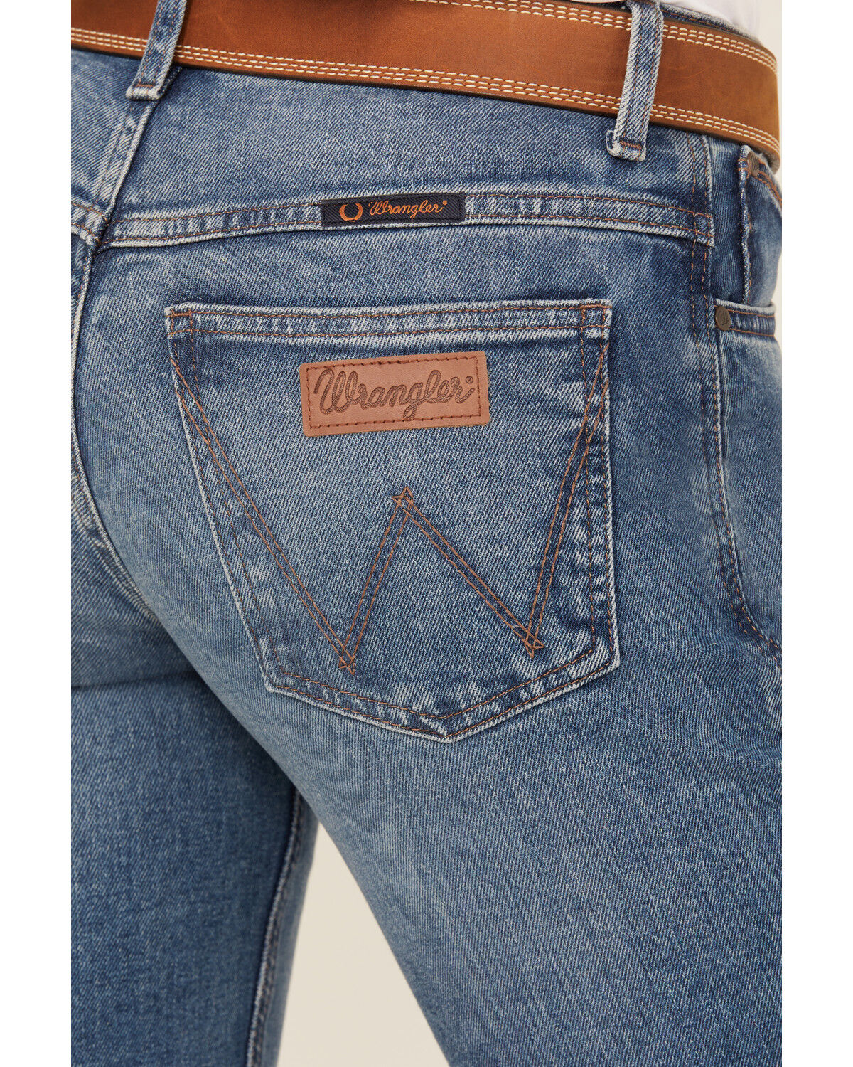 Image #4 - Wrangler Women's Jade Medium Wash Mid Rise Ultimate Riding Relaxed Bootcut Stretch Denim Jeans, Medium Wash, hi-res