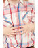 Shyanne Toddler Girls' White Plaid Short Sleeve Tie-Front Western Shirt , White, hi-res