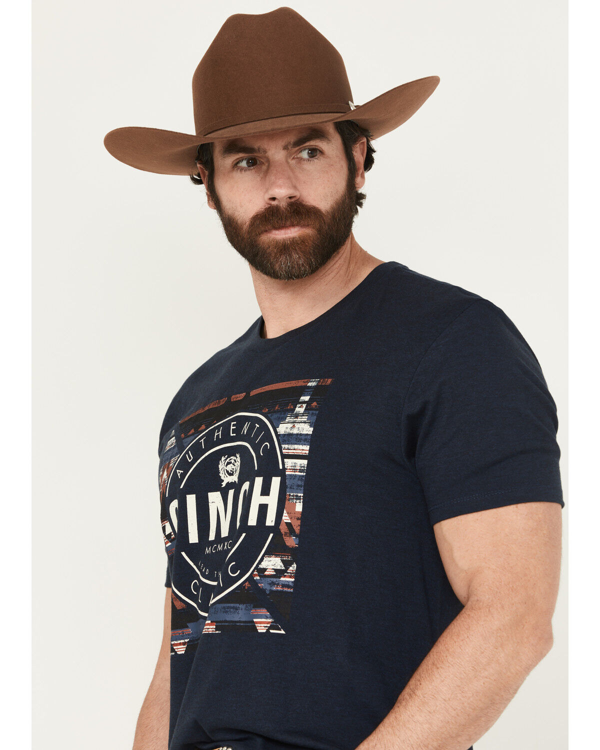 Image #2 - Cinch Men's Southwestern Logo Short Sleeve Graphic T-Shirt, Navy, hi-res