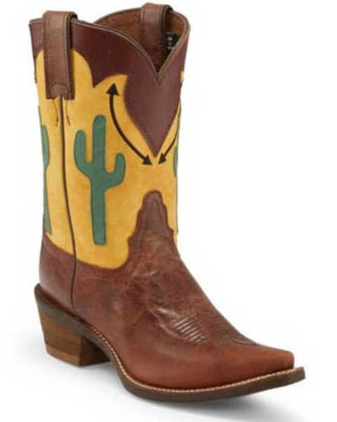 Image #1 - Nocona Women's Phoenix Brown Western Boots - Snip Toe, Brown, hi-res