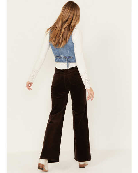 Image #3 - Cleo + Wolf Women's High Rise Loose Corduroy Wide Jeans, Chocolate, hi-res