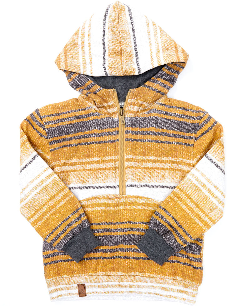 Ampersand Avenue Infant & Toddler Girls' Rust & Charcoal Mojave Serape 1/2 Zip Pullover , Rust Copper, hi-res