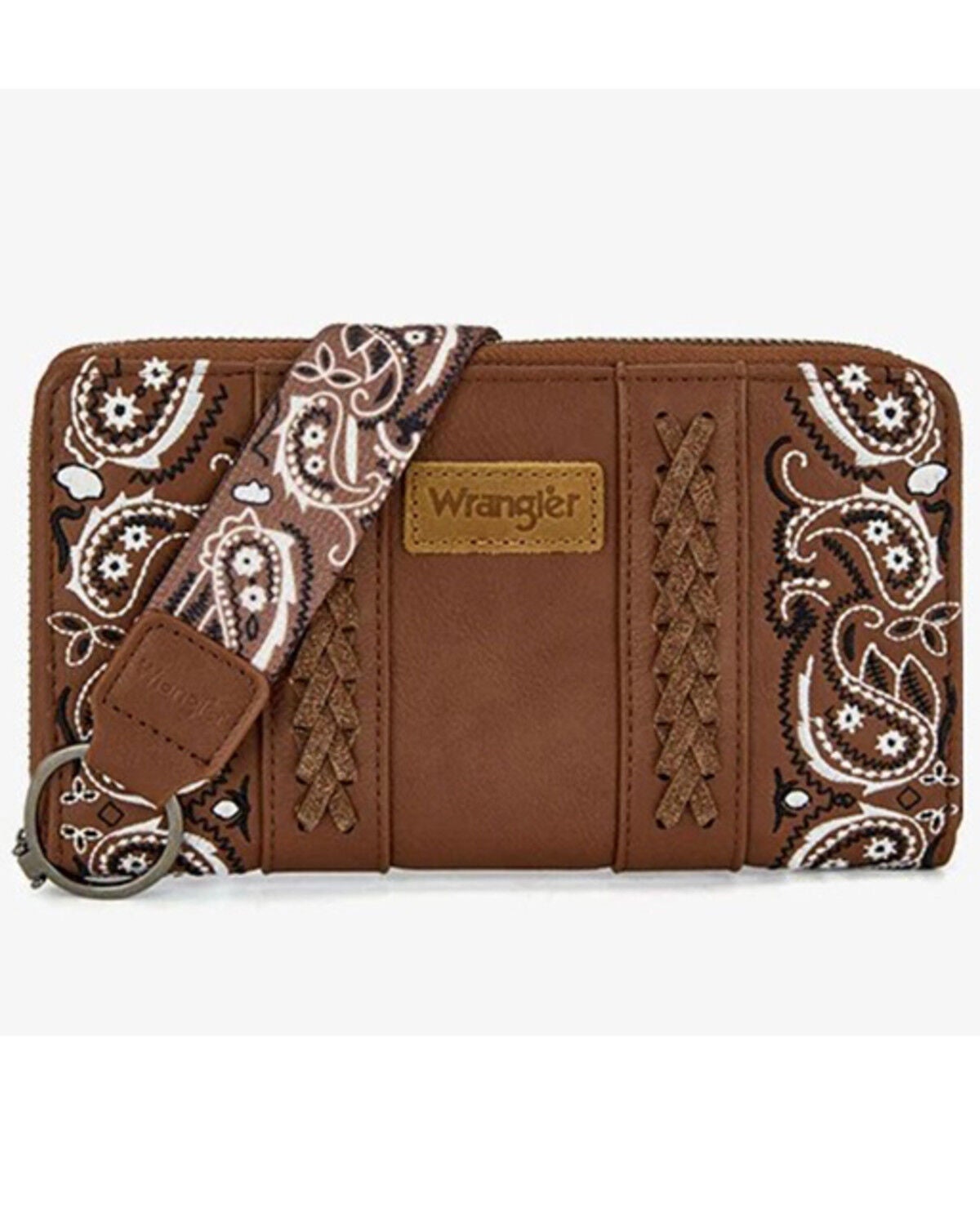 Image #1 - Wrangler Women's Bandana Paisley Wallet, Brown, hi-res