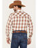 Image #4 - Ely Walker Men's Plaid Print Long Sleeve Pearl Snap Western Shirt , Brown, hi-res
