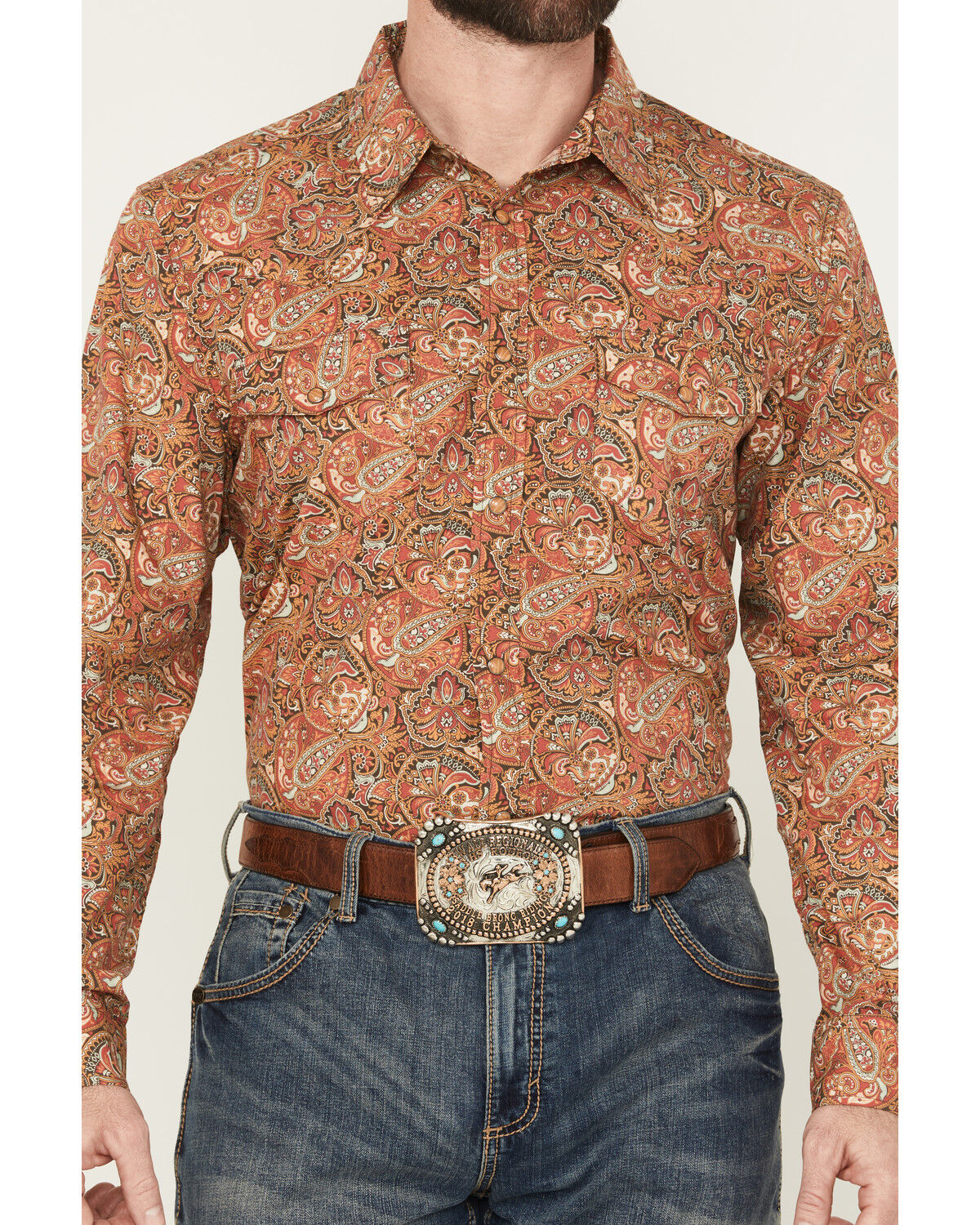 Image #3 - Gibson Trading Co Men's Wild Fire Medallion Print Long Sleeve, Multi, hi-res