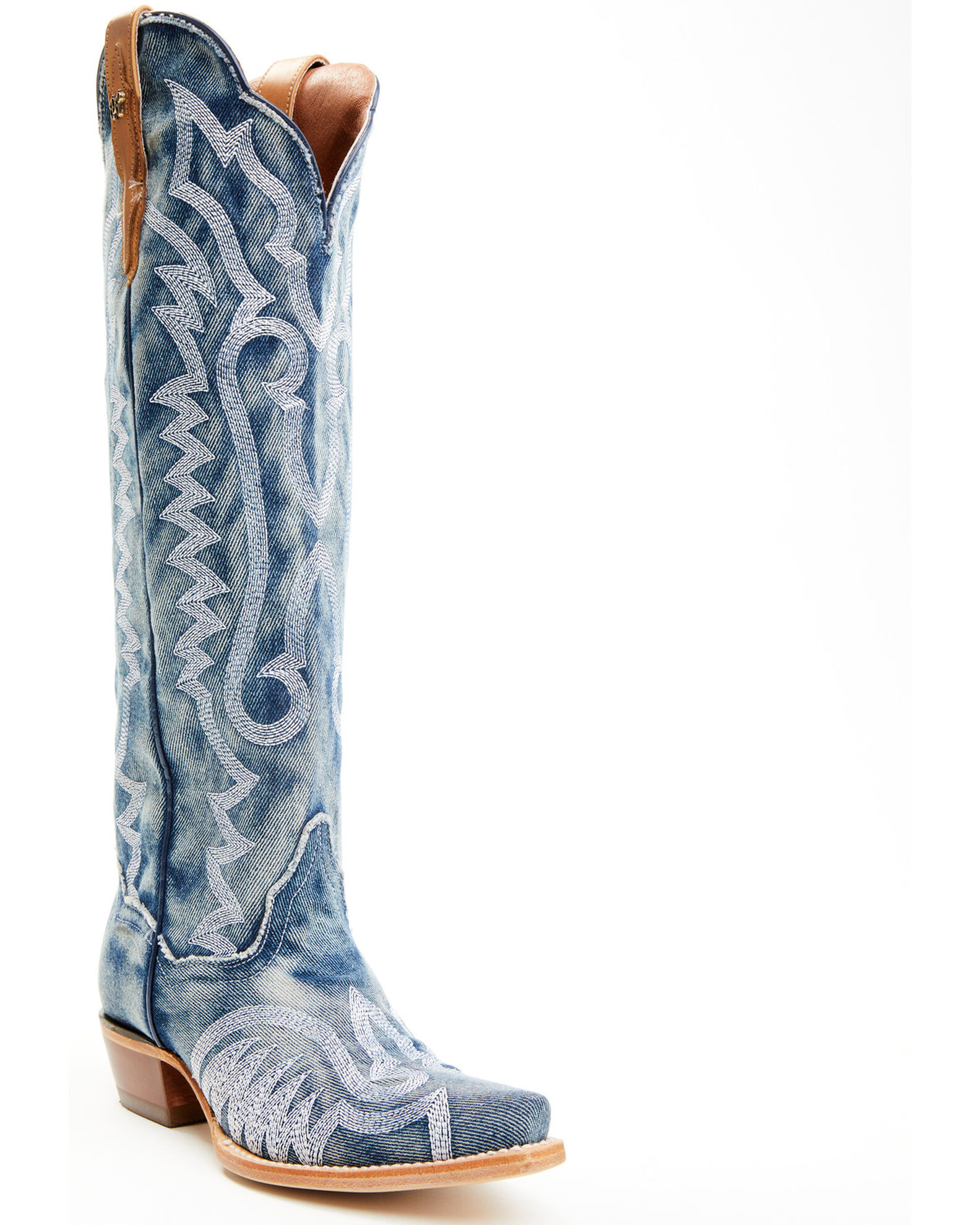 Tall denim boots cheap