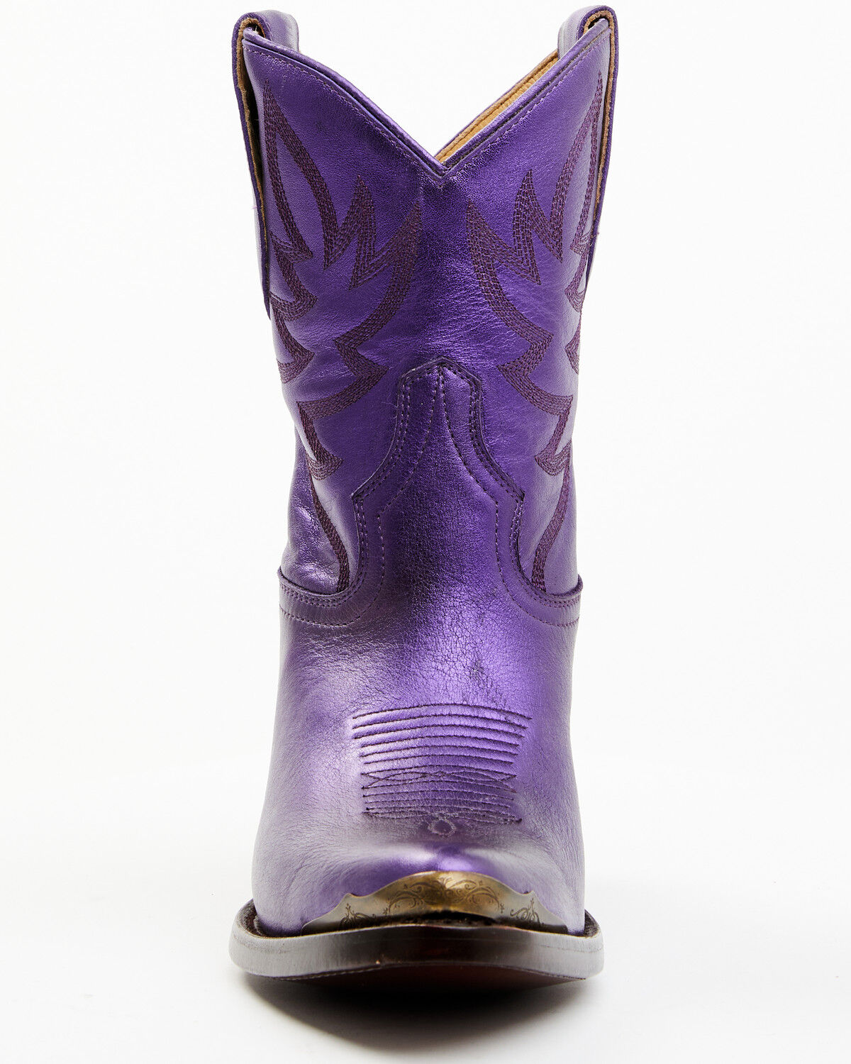 Image #4 - Idyllwind Women's Wheels Metallic Leather Booties - Round Toe, Purple, hi-res