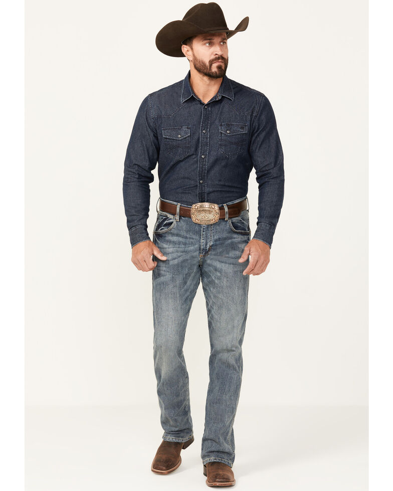 Wrangler Men's Retro Slim Fit Bootcut Jeans , Blue, hi-res