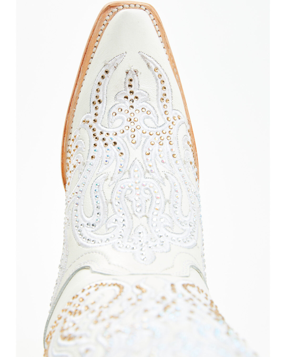 Image #6 - Corral Women's Crystal Embroidered Tall Western Boots - Snip Toe, White, hi-res