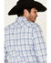 Image #5 - Wrangler Retro Men's Small Plaid Long Sleeve Western Shirt, Blue, hi-res