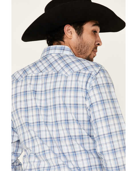 Image #5 - Wrangler Retro Men's Small Plaid Long Sleeve Western Shirt , Blue, hi-res