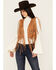 Image #1 - Vocal Women's Braided Lace Fringe Vest, Camel, hi-res