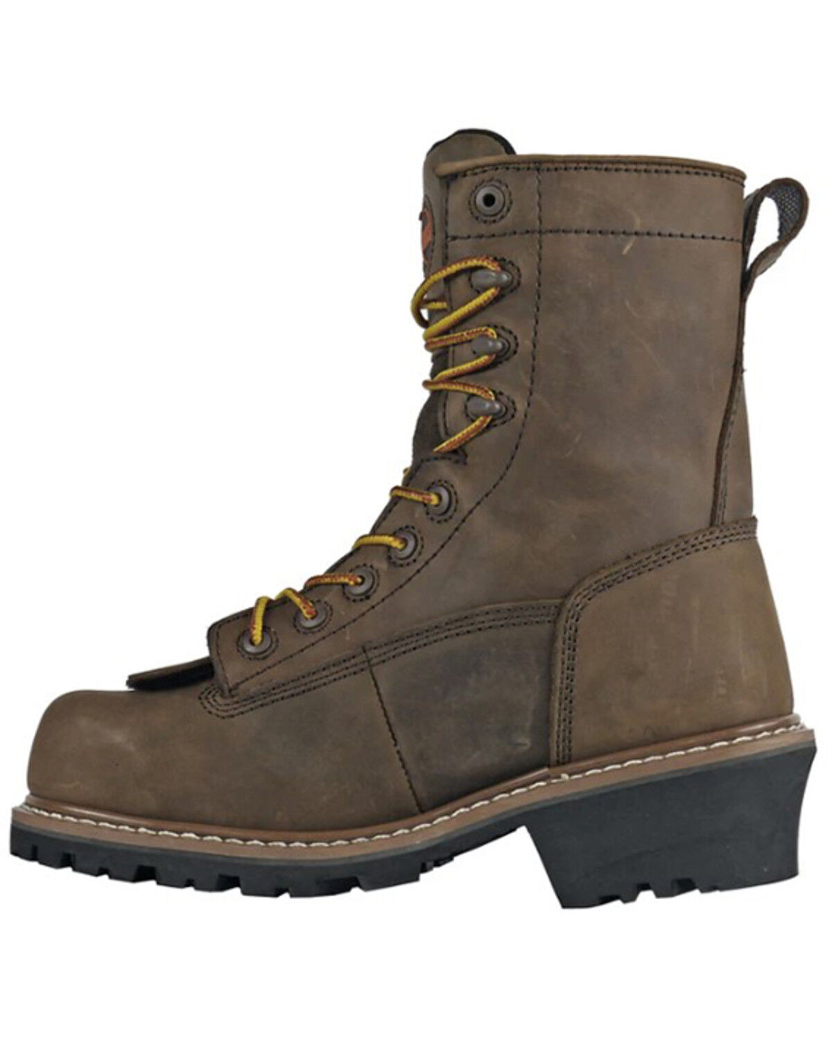 Image #3 - Hoss Men's Cross Cut 8" Lace-Up Waterproof Logger Work Boots - Composite Toe, Brown, hi-res