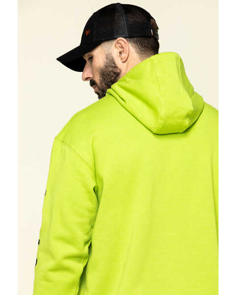 Image #5 - Ariat Men's Lime Heather Rebar Graphic Hooded Work Sweatshirt , Green, hi-res