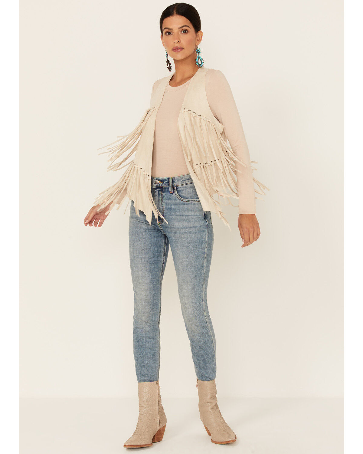 Image #4 - Vocal Women's Faux Suede Fringe Vest, , hi-res