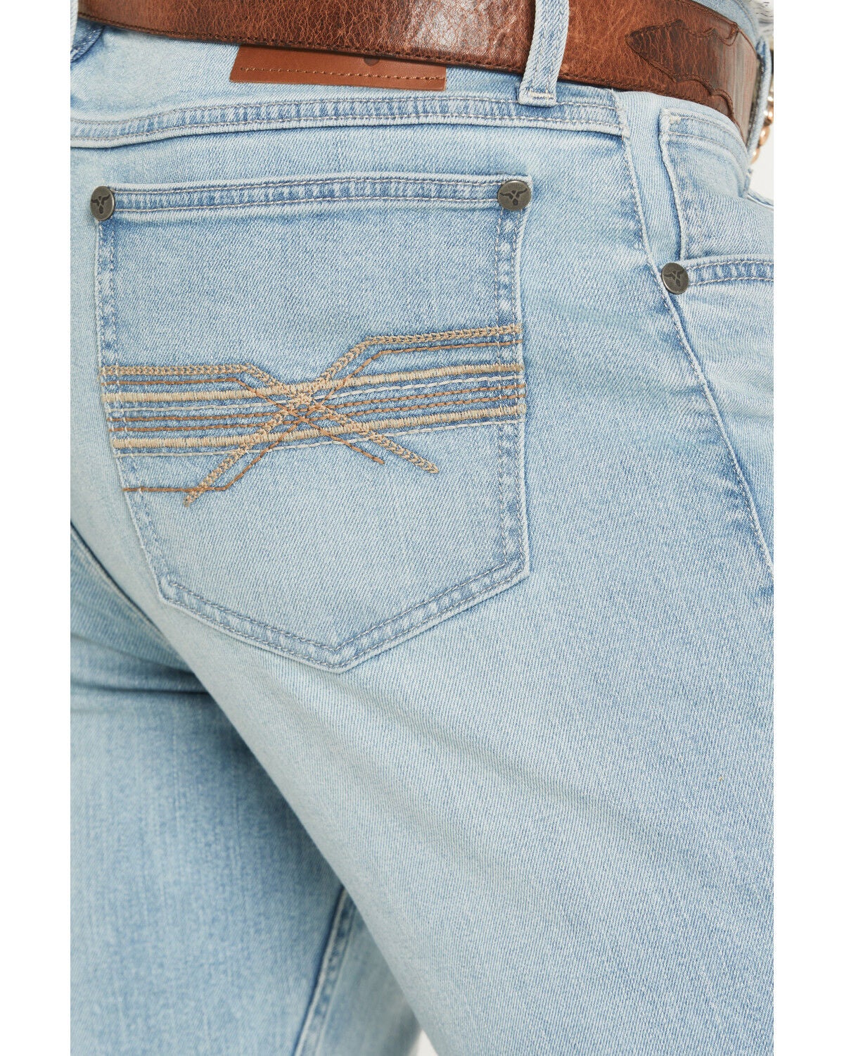 Image #4 - Wrangler 20X Men's 42MWX Beech Light Wash Vintage Bootcut Stretch Denim Jeans, Light Wash, hi-res