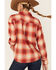 Image #3 - Levi's Women's Scarlet Flame Plaid Print Long Sleeve Button Down Western Flannel Shirt , Red, hi-res