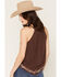 Image #4 - Shyanne Women's Rosetta Embroidered Halter Tank, Cognac, hi-res