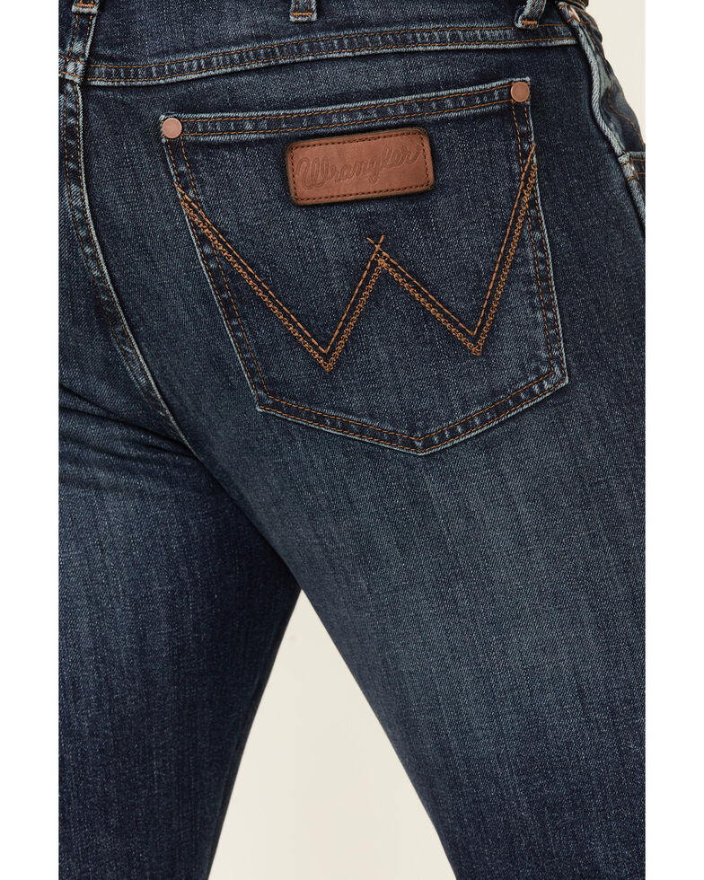 Wrangler Retro Men's Victoria Dark Wash Stretch Slim Bootcut Jeans - Tall, Blue, hi-res