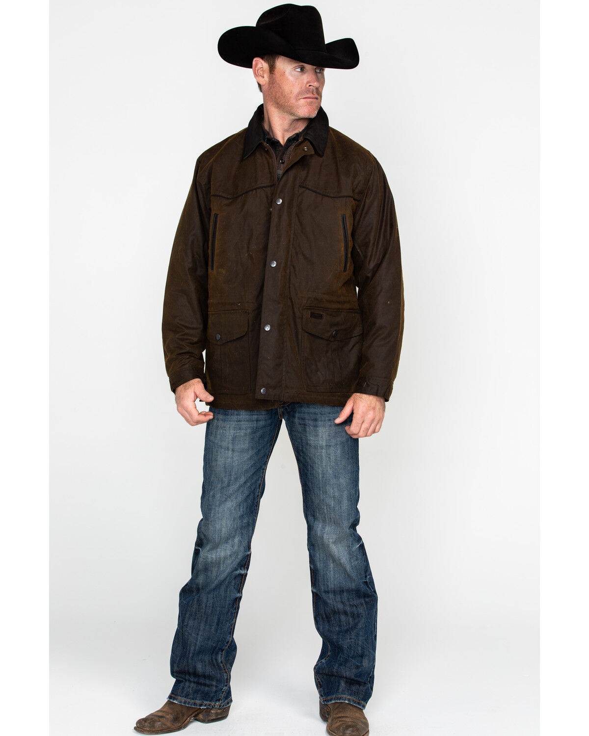 Image #7 - Outback Trading Co Men's Oilskin Rancher Jacket, Bronze, hi-res
