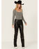 Image #1 - Rock & Roll Denim Women's High Rise Faux Leather Bargain Modest Bootcut Pants, Black, hi-res