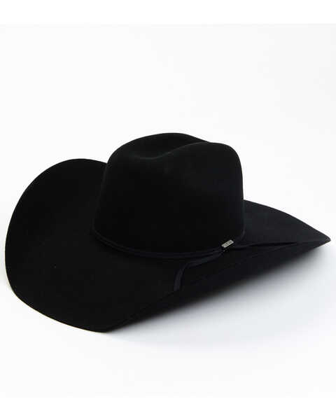 Serratelli Men's 5X Cattleman Two Ply Ribbon Band Felt Western Hat , Black, hi-res