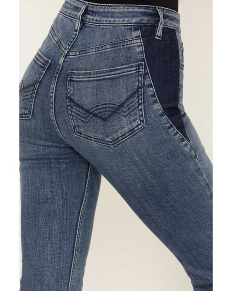 Image #2 - Idyllwind Women's Barella Dark Wash Contrast Panels High Risin' Stretch Bootcut Jeans, Dark Medium Wash, hi-res
