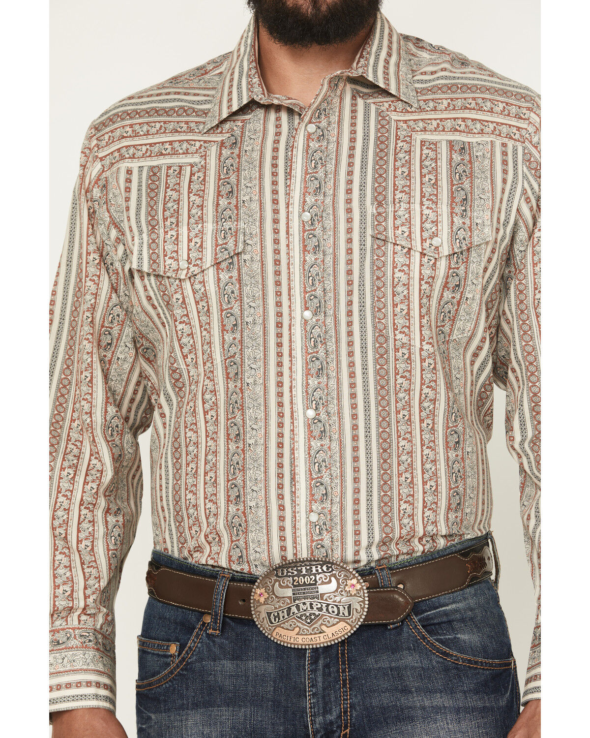 Image #3 - Roper Men's Wallpaper Floral Print Long Sleeve Snap Stretch Western Shirt, Multi, hi-res